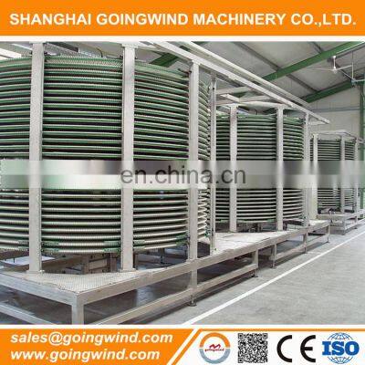 Automatic spiral air blast freezer machine IQF blast freezer tunnel equipment good price for sale