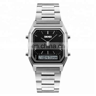 Dual time quartz watch company Skmei 1220 hight quality luxury japan movement classic wristwatch for business men