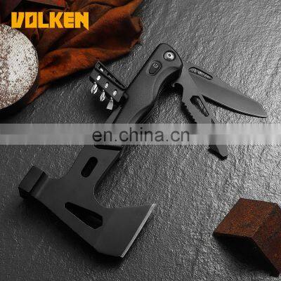 New Outdoor Multi-purpose Axe Camping Multi-purpose Tool Hhammer with Screwdriver Head Opener Teeth Knife