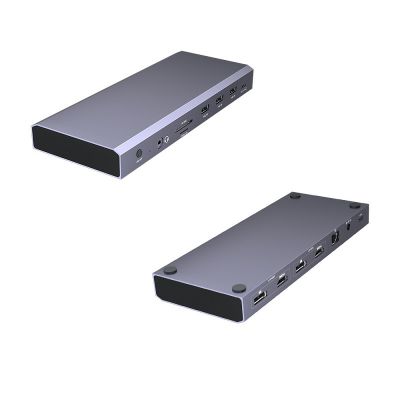 Aluminum 14-in-1 Type-C USB 3.2 Gen2 docking station with dual DP+ dual HDMI