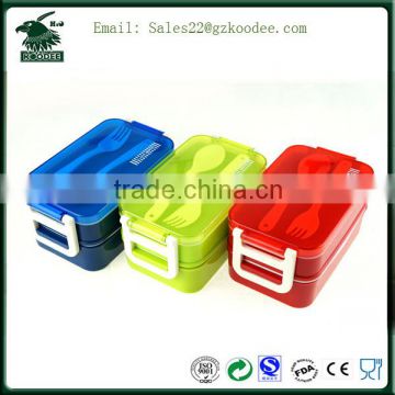 plastic two layer lunch box plastic food storage box
