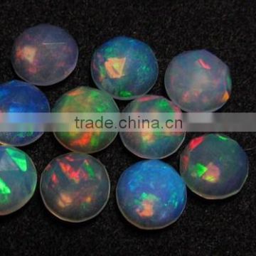 Ethiopian Opal Faceted Coin Shape
