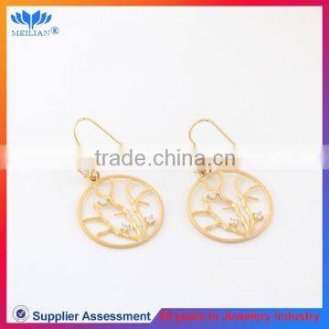 Promotion gold hollow alloy slice drop earrings for women wholesale