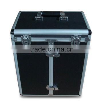 Aluminum Cosmetic Case with Three Drawers and Dividers Inside
