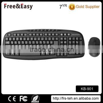 Ergonomic design 114 keys 2.4ghz wireless multimedia keyboard for laptop