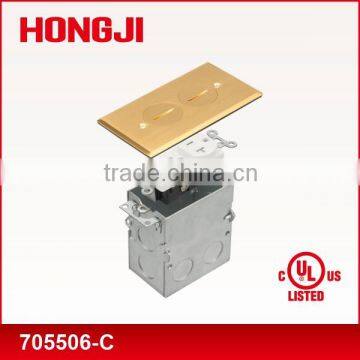 UL& CUL listed Brass Flip lid assembly Floor box and cover 1-gang Brass