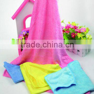 Microfiber shinning weftknitting towel