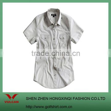 short sleeve casual shirt,large size with full front button