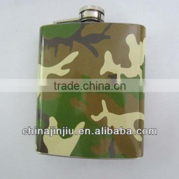 Different kind logo 8oz hip flask stainless steel with water-tranfer printing