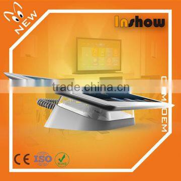 Cool item !Hangzhou Inshow new price retail exhibition tablet holder with charing and alarm
