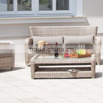 Hot sale Wicker Rattan Sofa Set Furniture (1.2mm alu frame with powder coated, 10cm thickness cushion with 250gr polyester)