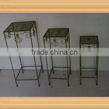 S/3 Square Shell design wrought iron plant stand