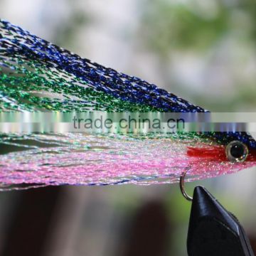 Hola Teaser Flashabou Minnow Deceiver Flies Multicolour Shiner Saltwater Fly Fishing Lures