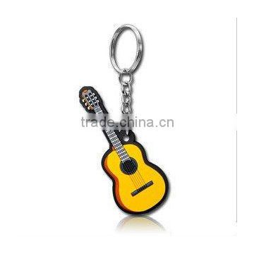 guitar shape PVC Keychain,Silicone key holder,Rubber key chain