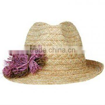 ladies summer Beach Straw Hat with flower