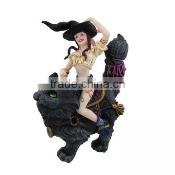 Personalized Handmade Painted Decorative Resin Witch Statue Figurine Decoration