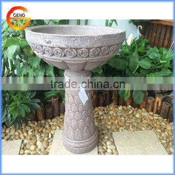 garden Fiberglass Bird Bath with Waterfalls