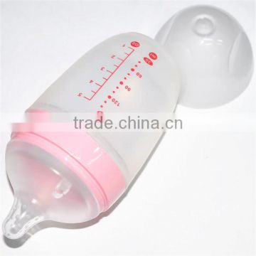 Factory Price Wide Neck 150ml BPA Free Baby Feeding Bottle with Soft Breast- like Silicone Nipple