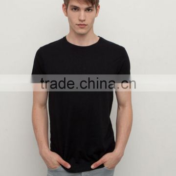 100% Cotton t-Shirt blank t shirts slim fit plain men tee black t-shirt