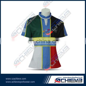 Cheap sublimated printing men's rugby jerseys