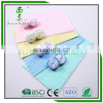 kitchen use wave printed spunlace nonwoven with multicolor