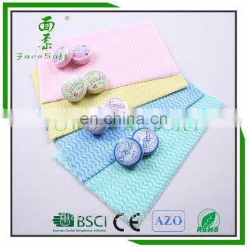 kitchen use wave printed spunlace nonwoven with multicolor