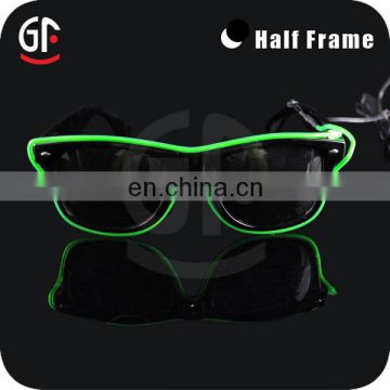 New Wholesale Led Flash Party Wear Half Frame EL Wire Glasses Sunglasses