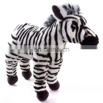 Custom standing cute stuffed animals plush soft zebra