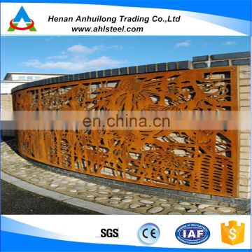 China Outdoor Decorative Laser Cutting Corten Steel /weathering steel Wall Panel