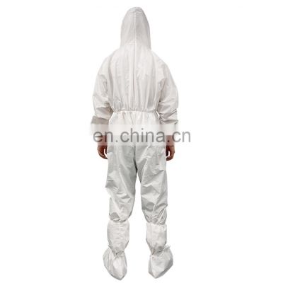 Anti skid sterile safety dust proof medical protective disposable isolation coverall hazmat suit clothing with hood