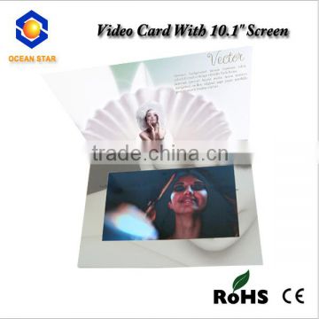 10.1inch lcd video greeting card lcd video business brochure