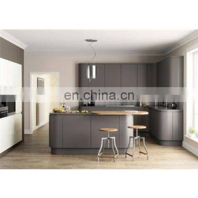 Popular Modern Look Hotel Project Matt Silver Grey Kitchen Pantry Cupboard