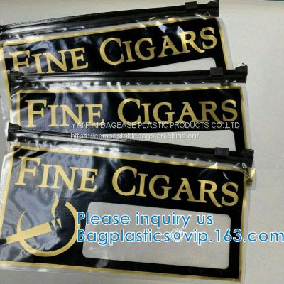 Slider Tobacco Bags, Zipper Cigar Pouches, Fine Tobacco, Slider Top Closure Polyethylene Bags
