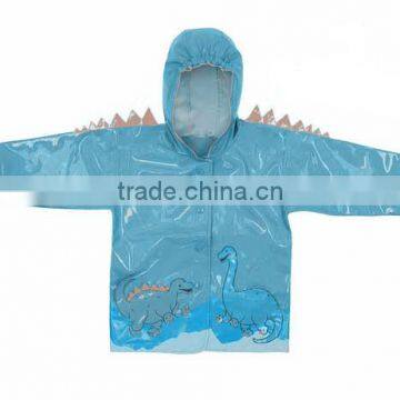 Waterproof PU Raincoat, Plastic Dinosaur Raincoat Fashion