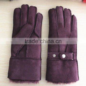 womens fashion buttons and warm double face gloves