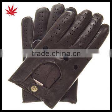 Buttons men fashion drving gloves with belt buckles