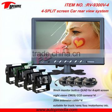 9 inch display truck rearview system with Quad image