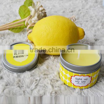 Hot message candle in tin containers for party/home decoration