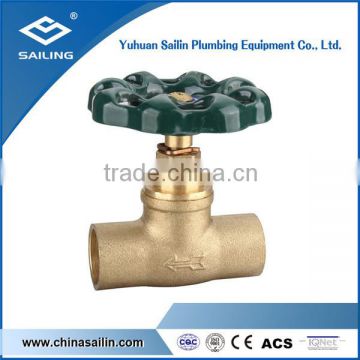 brass solder stop valve with aluminium handle