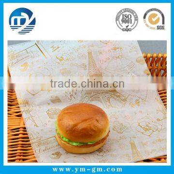 Hot sale grease resistant hamburger foil wrapping paper