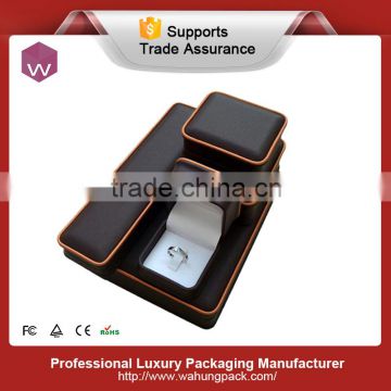 PU leather box jewel with stitching