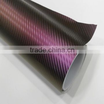 High stretchable self-adhesive 3d carbon fiber chameleon vinyl wrap