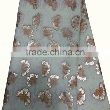 2014 Newest orangza lace fabric CL9257-7 sky blue