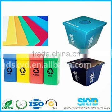 colorful pp plastic corrugated bin