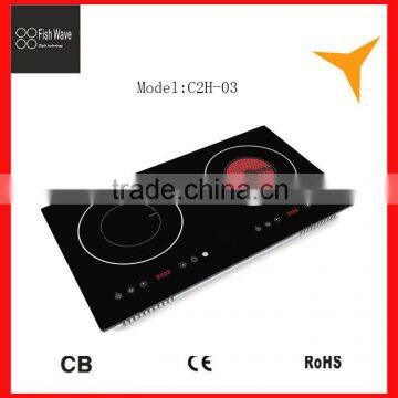 made in china 2 Zones one Infrared cooker & one Induction cooker , Touch control with CE, Certification