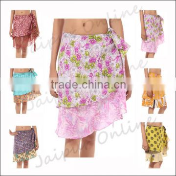 Indian Fine Quality Sari Silk Wrap Skirt At Best Price