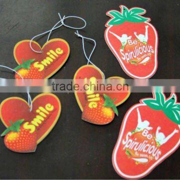 Customized fruit shaped paper air freshener for promotional gift