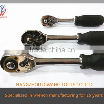Quick Release Mirror Finishing Rubber-handle Ratchet Wrench