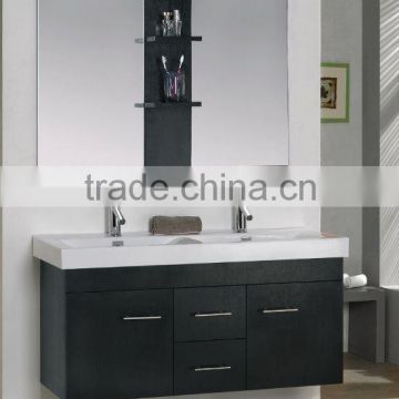 double sink oaken cabinet vanity large black