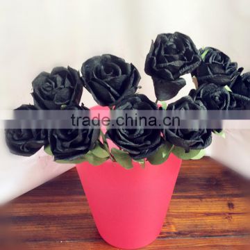 wedding decoration paper flower, handmade flower, party decoration flower, black paper flower